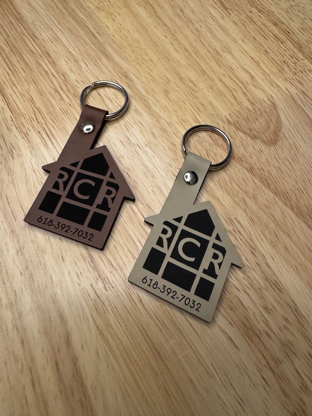 Complex Custom Leatherette Keychain