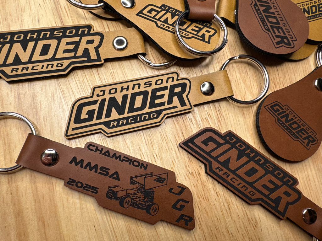 Complex Custom Leatherette Keychain