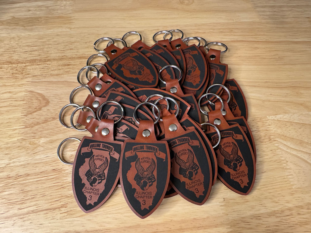 Complex Custom Leatherette Keychain